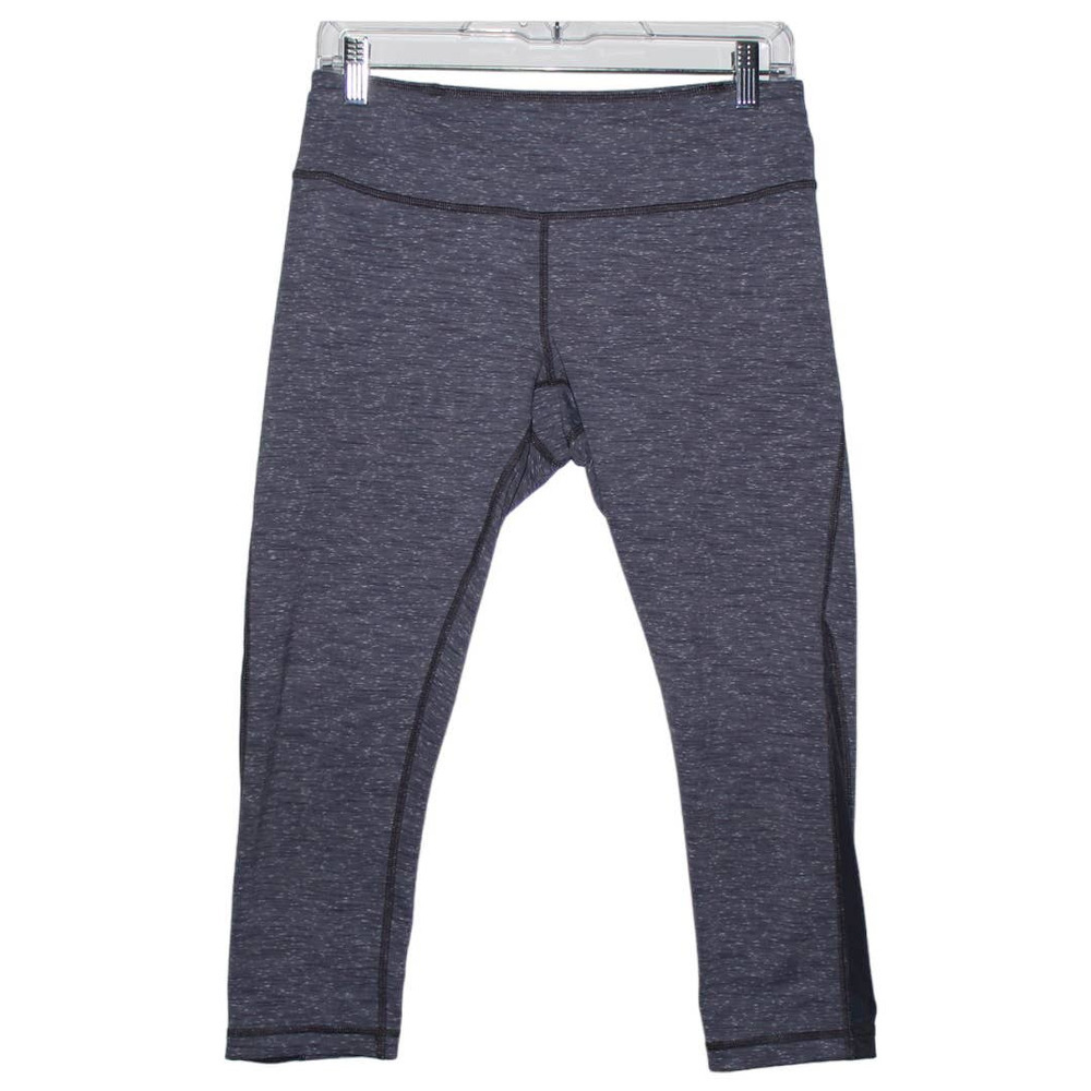 Womens Zella Gray Blue Athletic Pull On Elastic Stretch Cropped Capri Leggings M